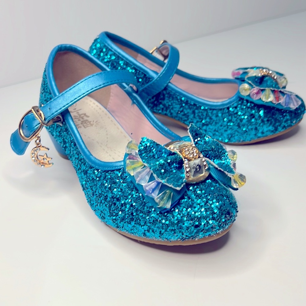Little Girls size 12 Blue Glitter Fashion Shoes